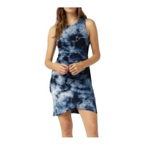 Fifteen Twenty Blue Tie Dye Ruched Side Dress NWT XS